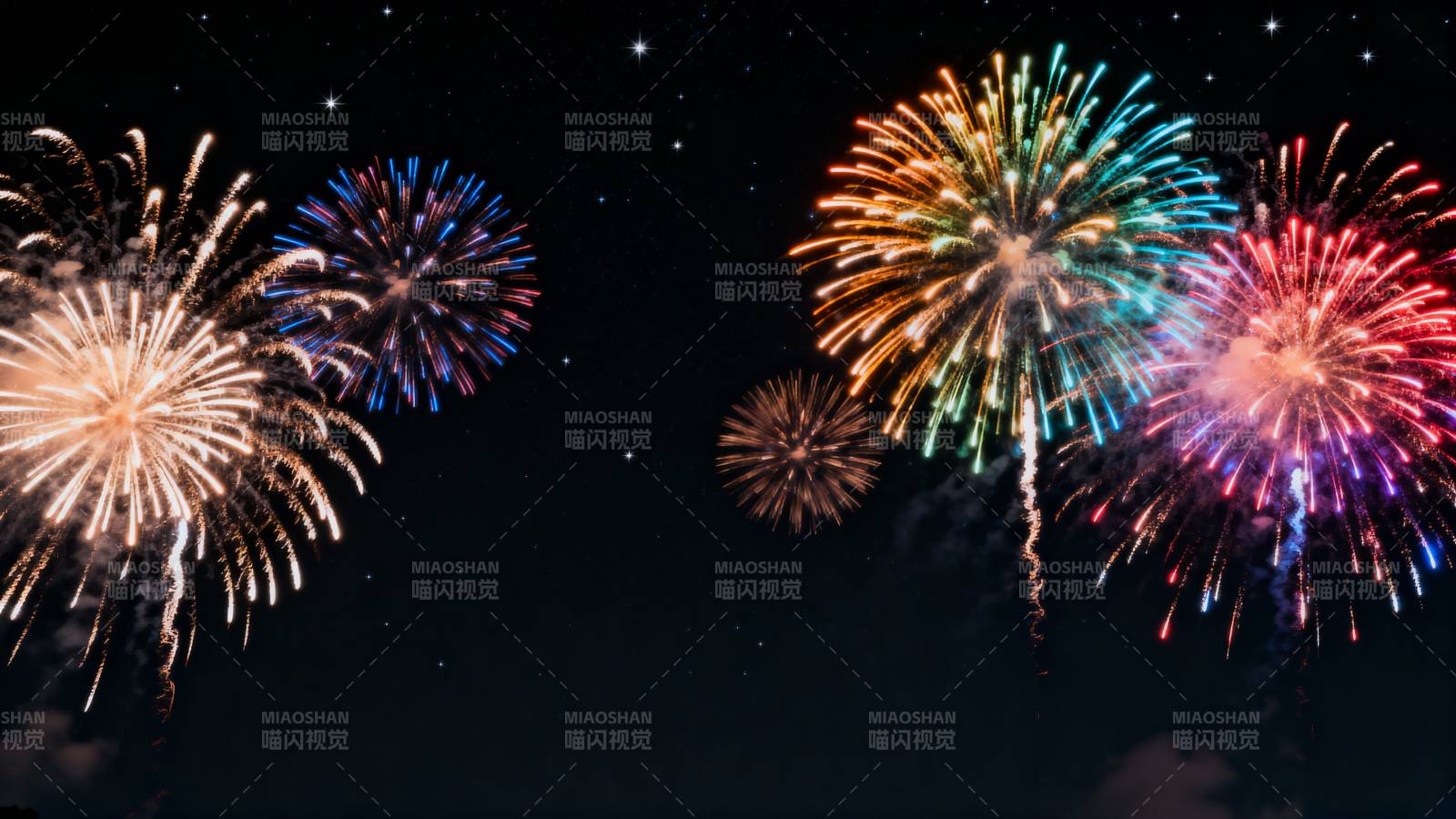 璀璨烟花夜空绽放图片