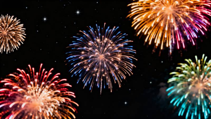 璀璨烟花夜空绽放图片