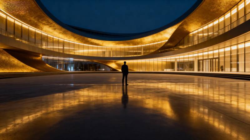 光影中的孤独身影图片