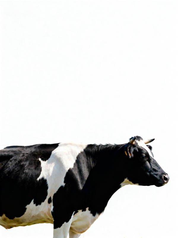 黑白奶牛侧影图片