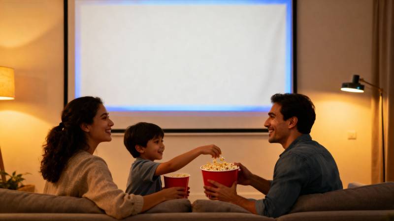 温馨家庭观影时光图片