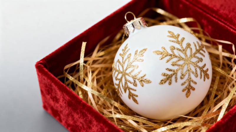 雪flake装饰球图片