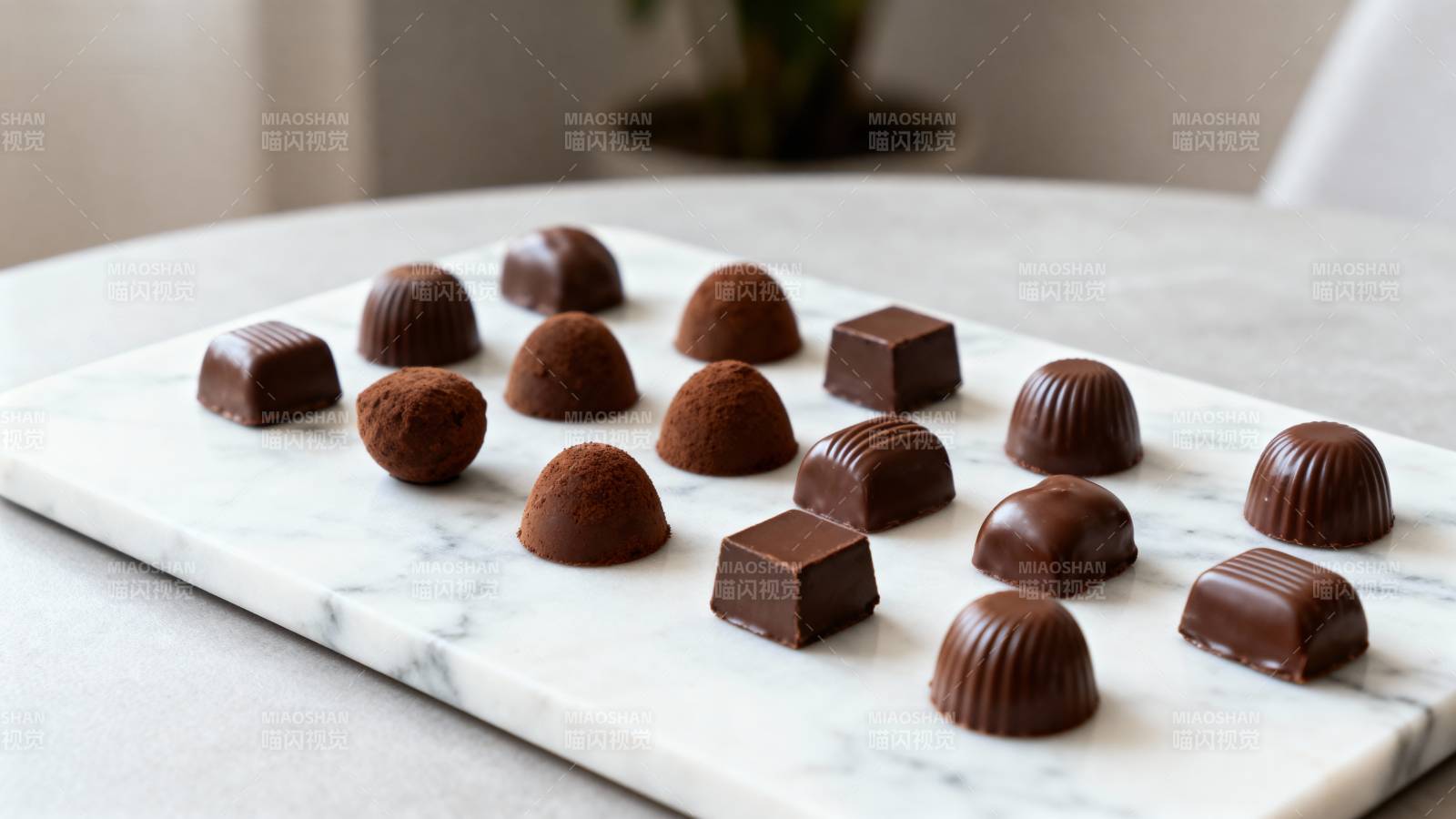 巧克力糖果摆盘图片