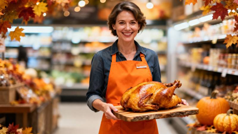 秋日超市烤火鸡图片