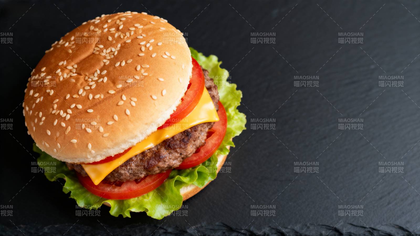 美味汉堡特写图片
