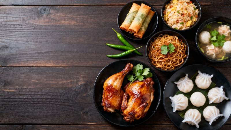 美味中式佳肴拼盘图片