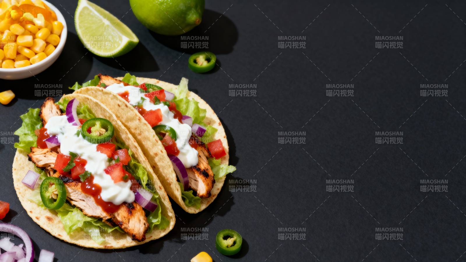 美味鸡肉塔可图片