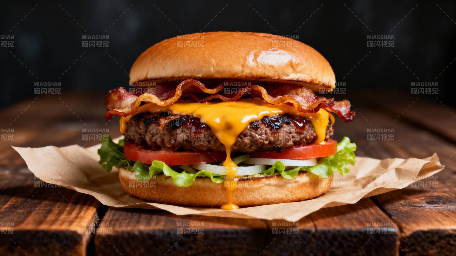美味芝士汉堡图片