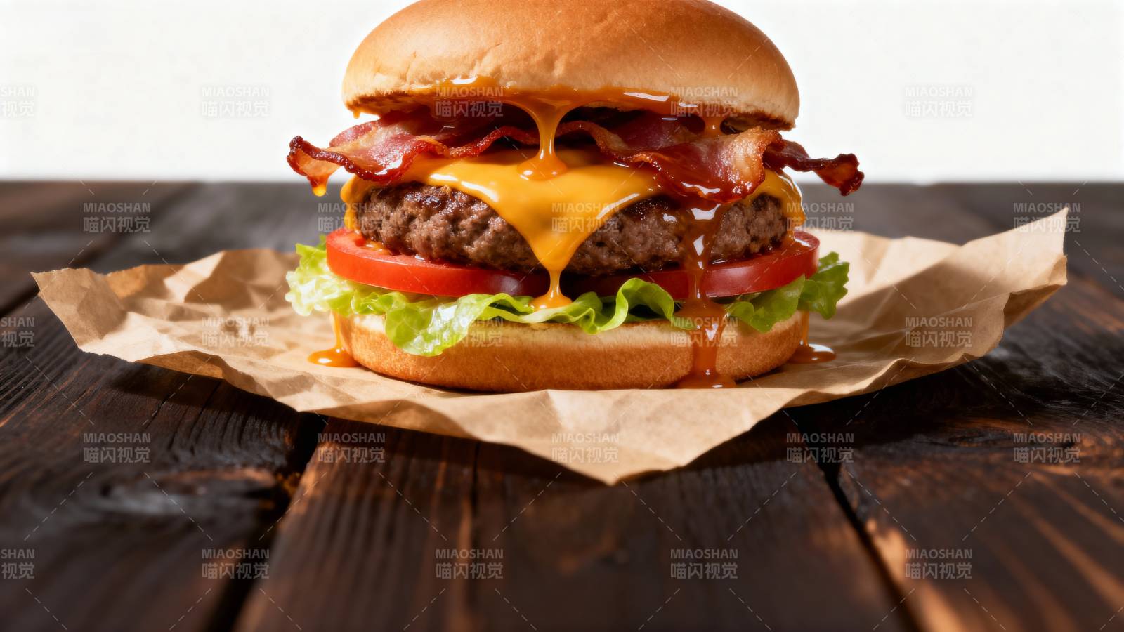 美味芝士汉堡图片