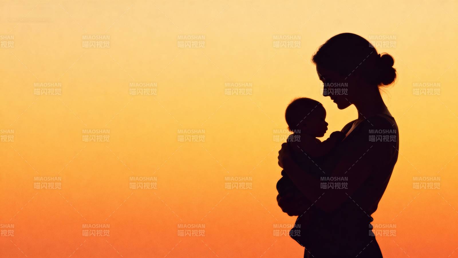 母爱剪影图片
