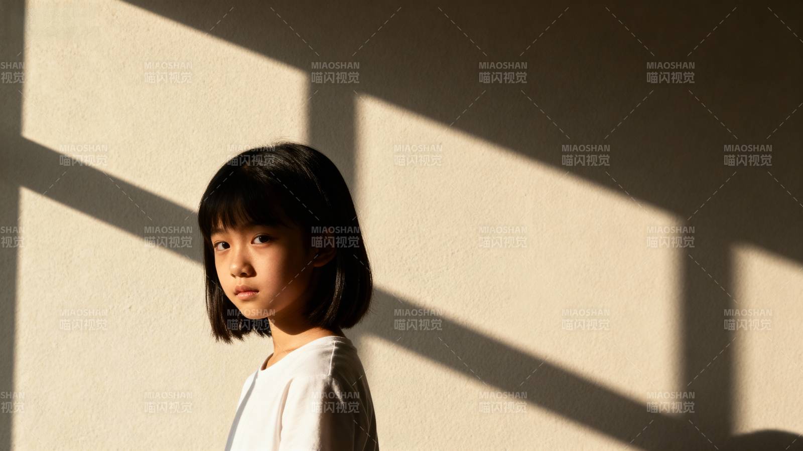 光影中的少女图片