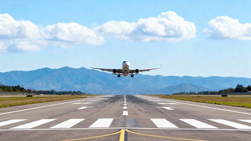 飞机降落跑道图片
