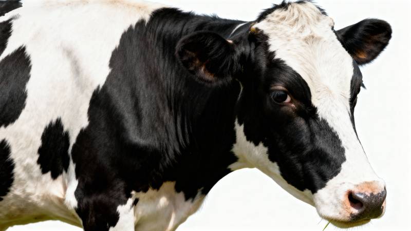 黑白奶牛特写图片