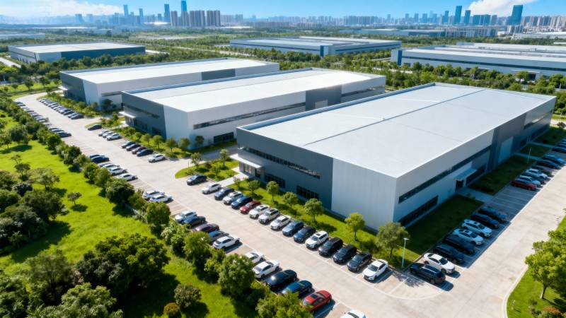 现代工业园区航拍图片