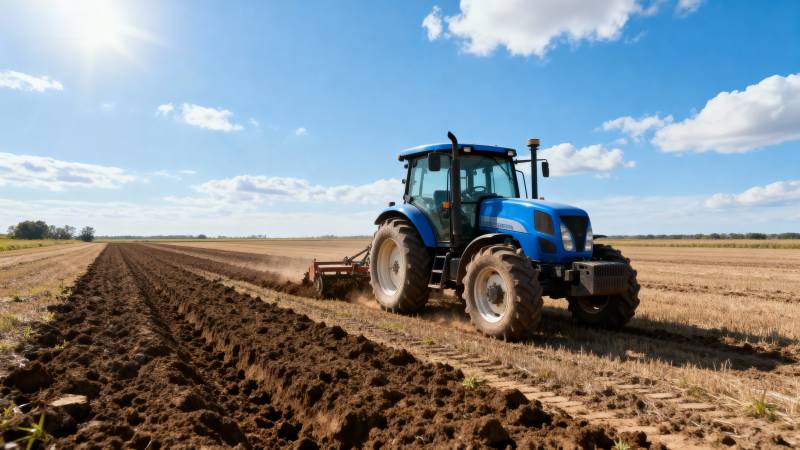 拖拉机耕作田野图片