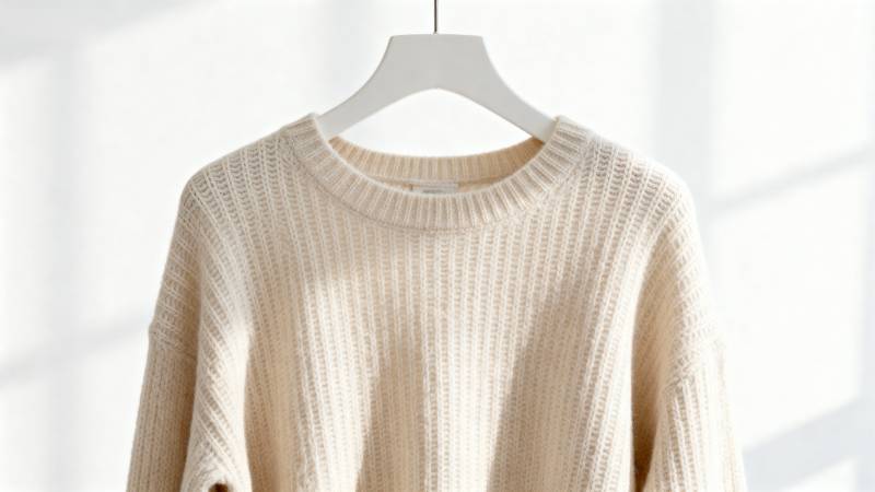 米色毛衣挂拍图片