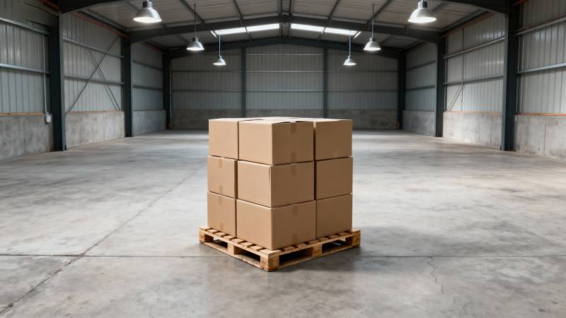 仓库中的纸箱堆叠图片