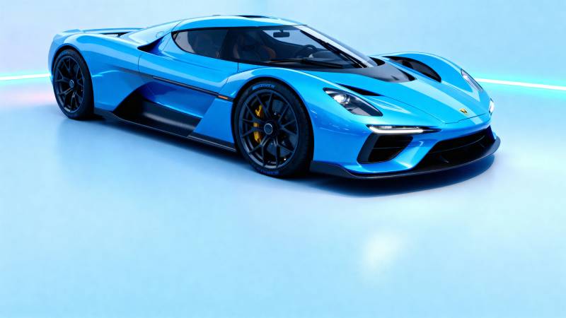 蓝色超跑亮相图片