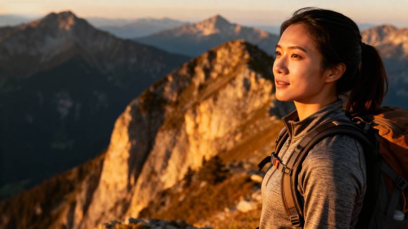山巅远眺 心向远方图片