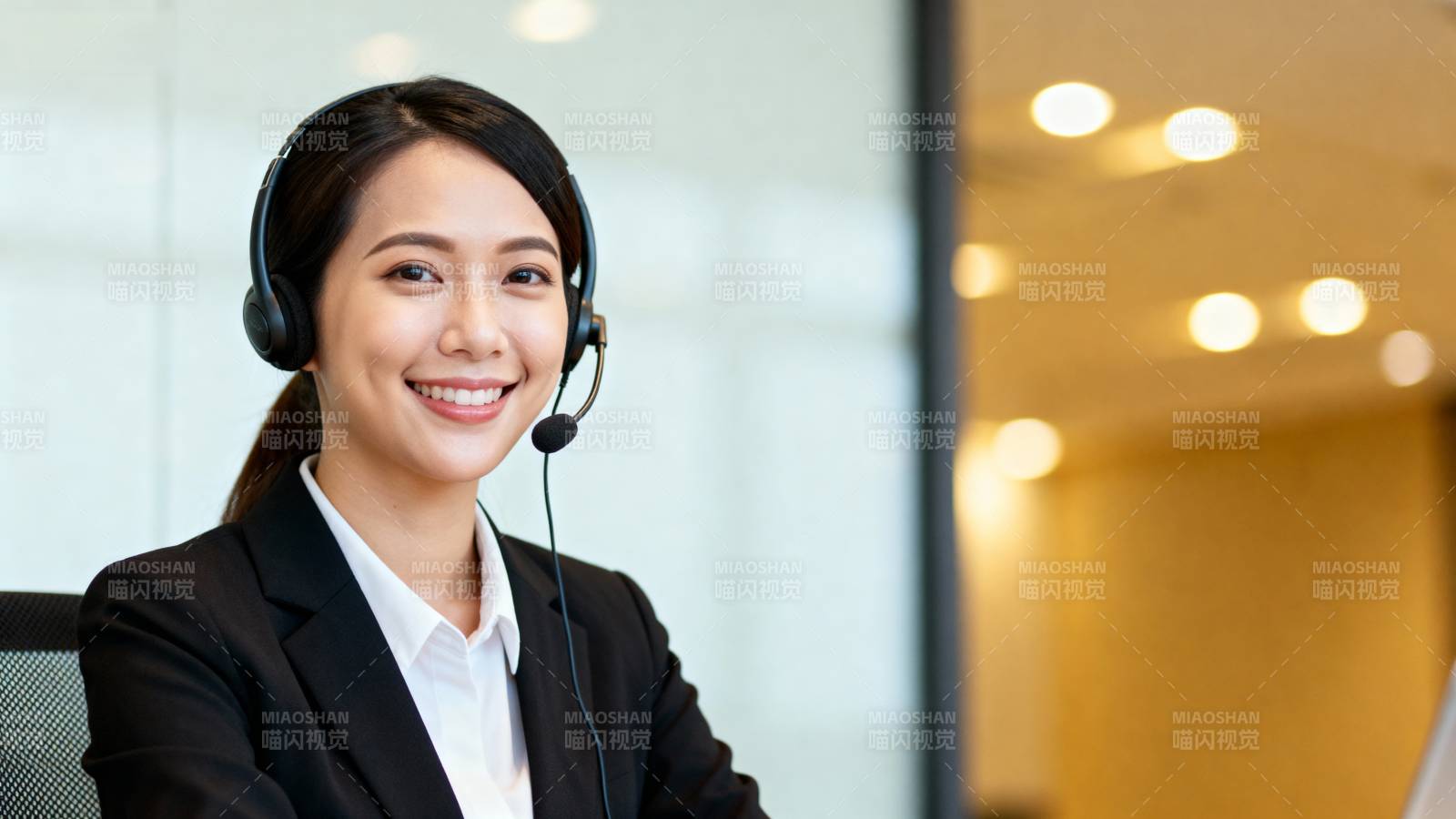 客服微笑服务中图片