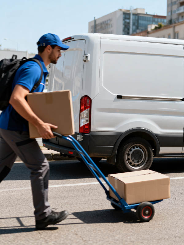 快递员搬运包裹图片