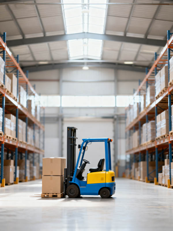 仓库叉车搬运货物图片