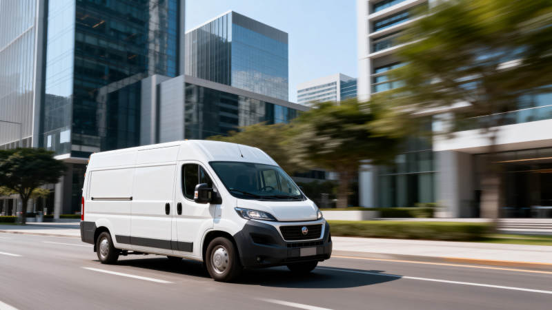 城市穿梭 白色厢式货车图片