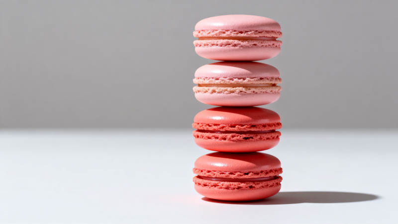 粉红马卡龙叠塔图片