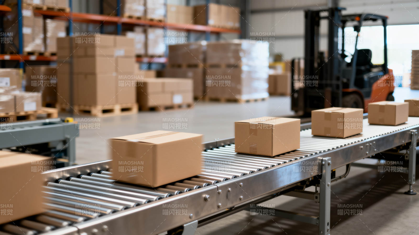 仓库传送带运箱图片