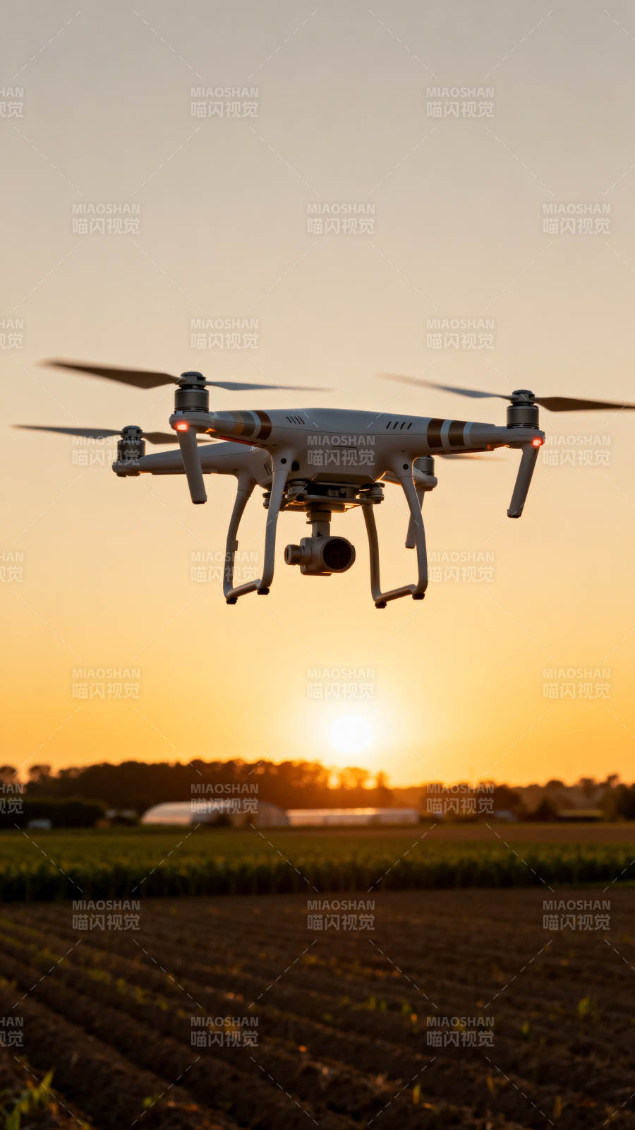 无人机航拍日落图片