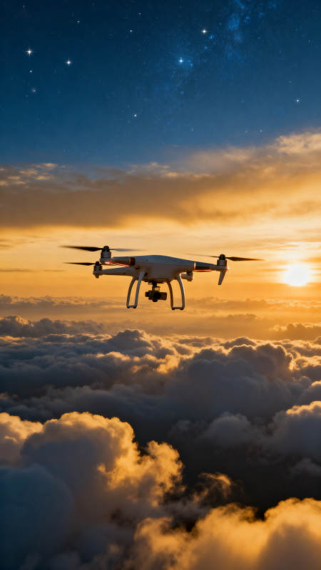 云海之上 星夜飞行图片