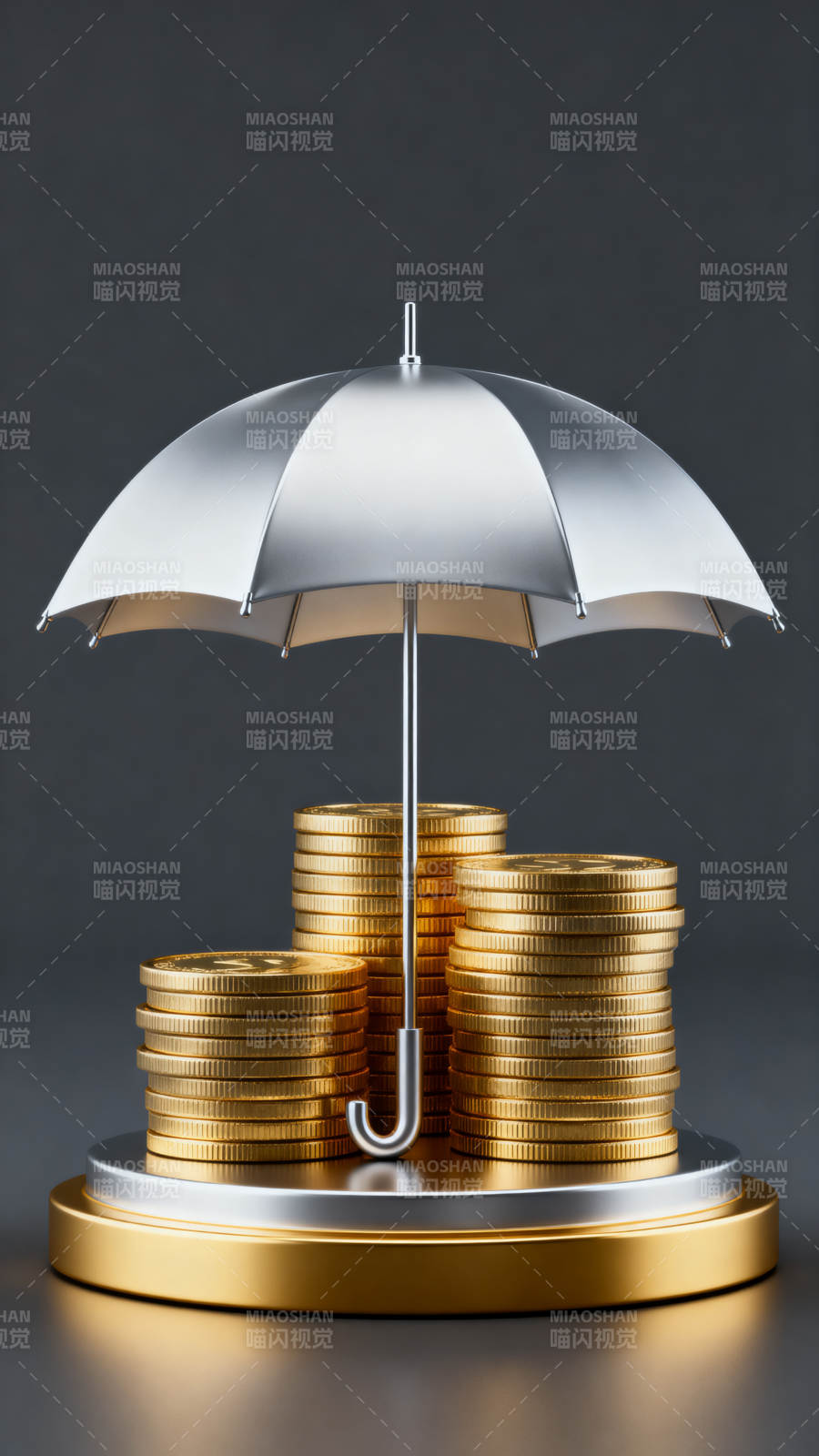 金币伞下护财图片