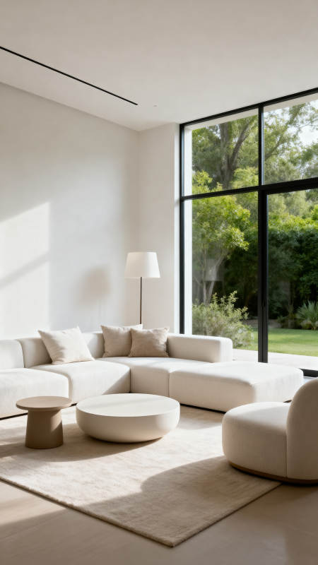 极简客厅 自然光景图片