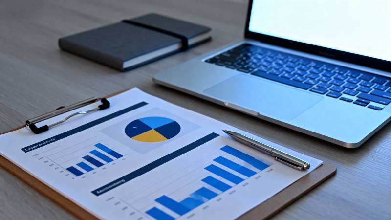 办公桌上的数据分析图片