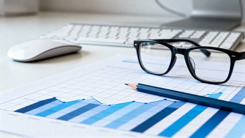 办公桌上的数据分析图片