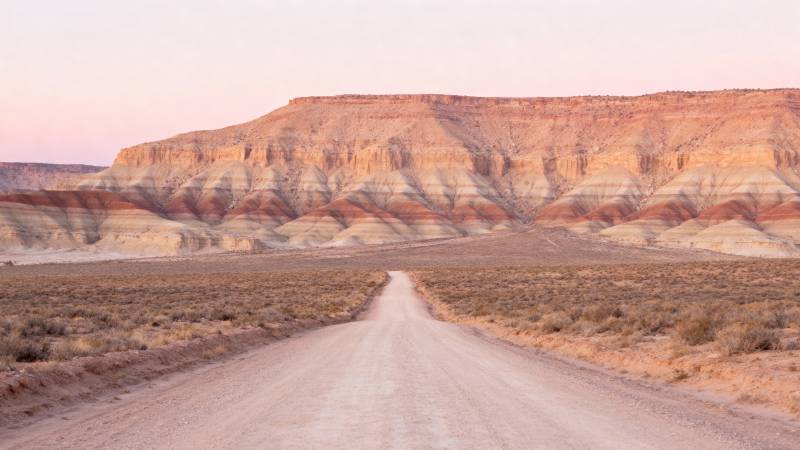 荒漠公路尽头图片