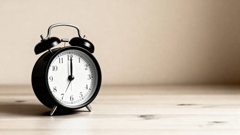 复古闹钟静置桌面图片