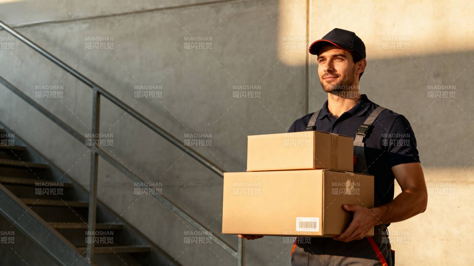 快递员搬运包裹图片