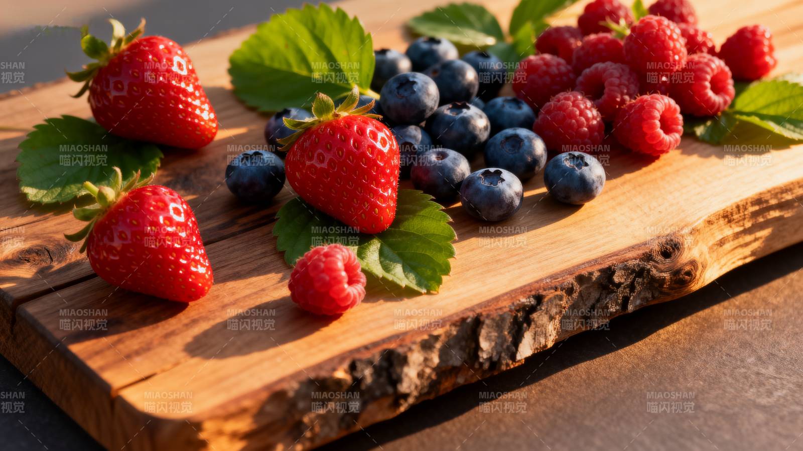 新鲜浆果拼盘图片