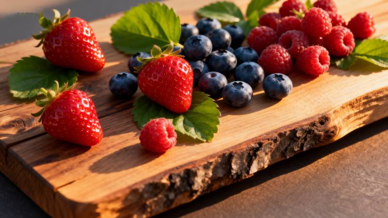 新鲜浆果拼盘图片