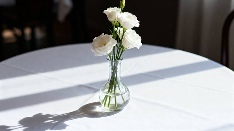 白花静置桌心图片