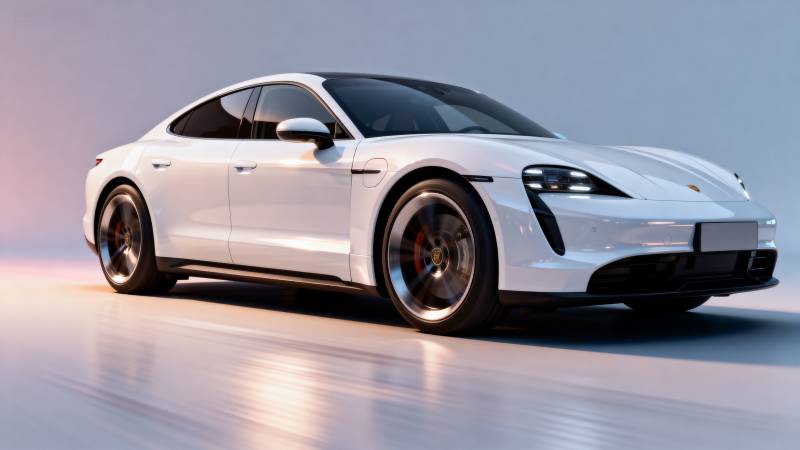 白色保时捷Taycan图片