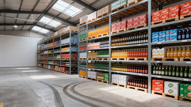 仓库货架陈列饮品图片