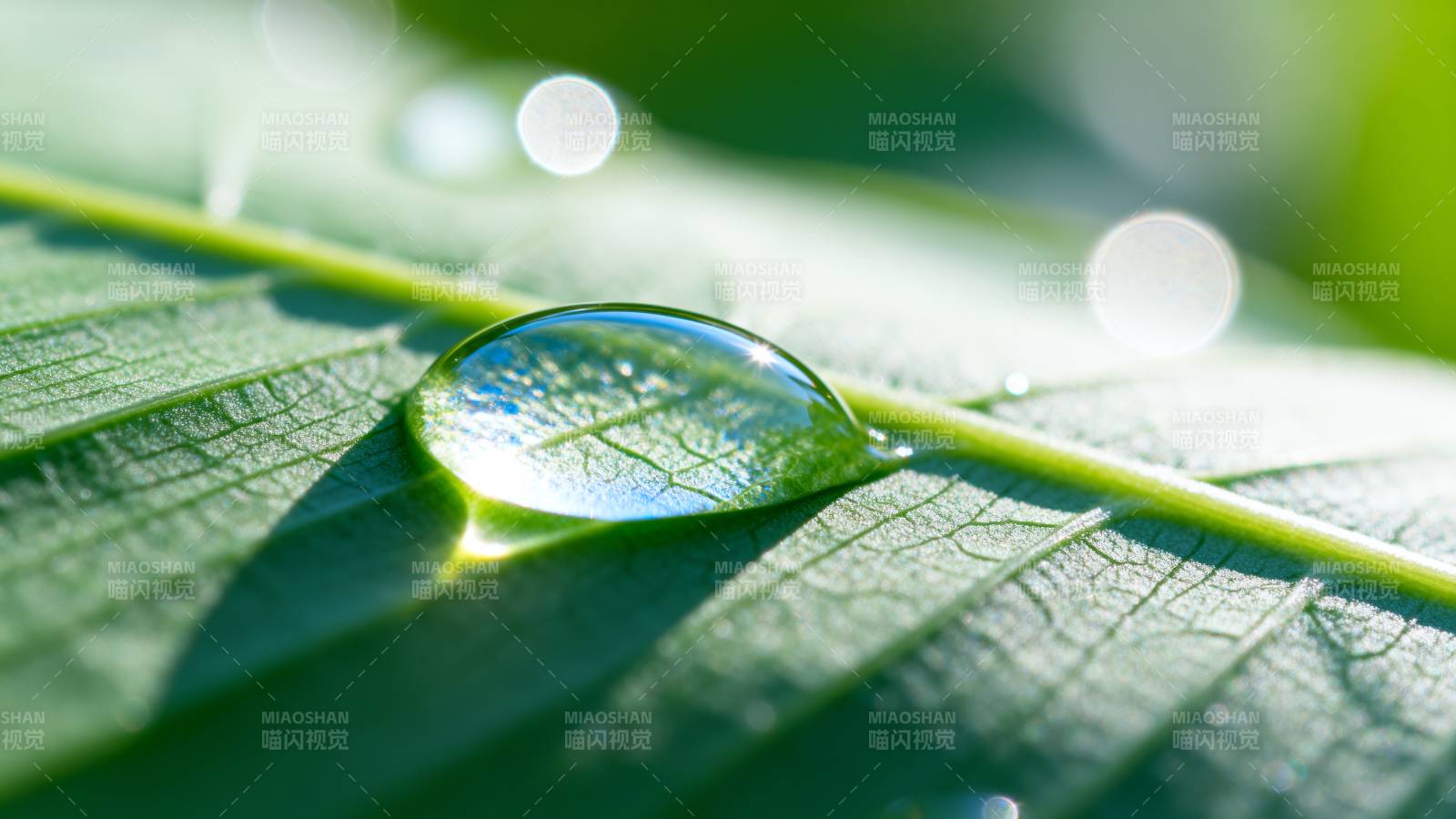 叶上露珠晶莹图片