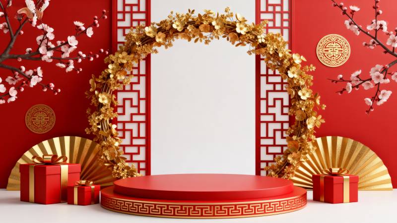 新春喜庆舞台图片