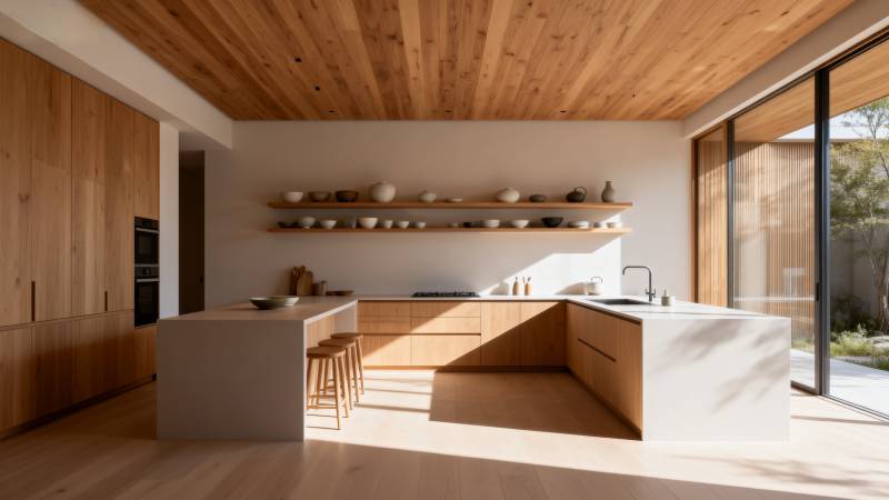 现代木质厨房设计图片