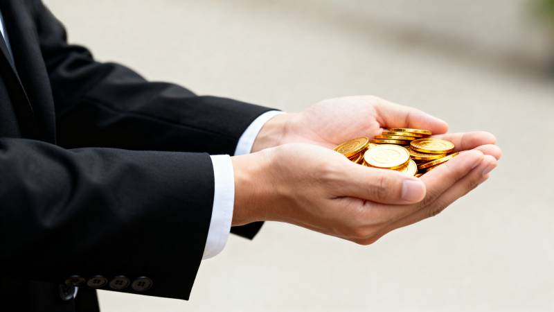 金币在掌心图片