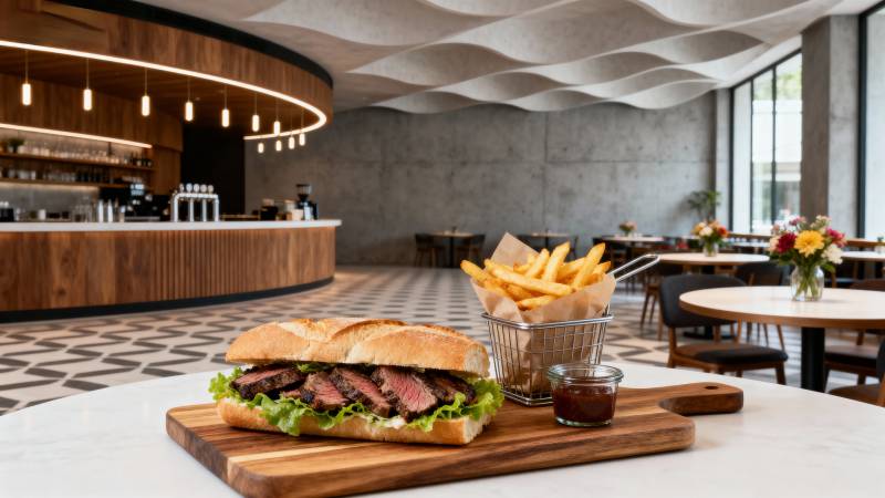 美味汉堡配薯条图片