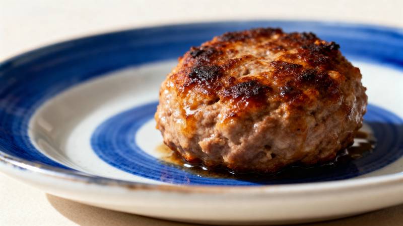 煎肉饼特写图片