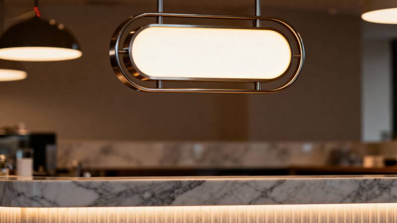 现代厨房吊灯特写图片